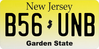 NJ license plate B56UNB