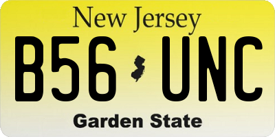 NJ license plate B56UNC