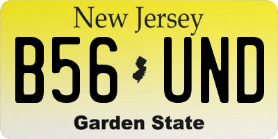 NJ license plate B56UND