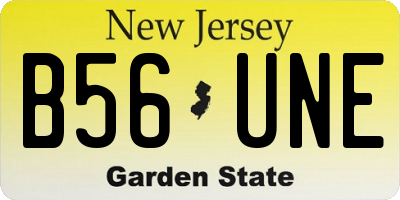 NJ license plate B56UNE