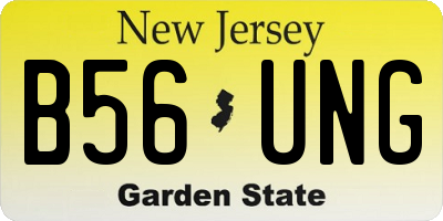 NJ license plate B56UNG