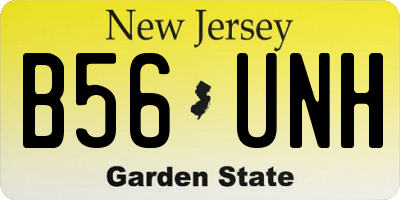 NJ license plate B56UNH