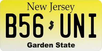 NJ license plate B56UNI