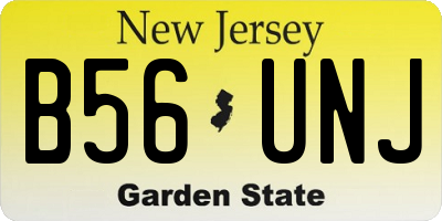 NJ license plate B56UNJ
