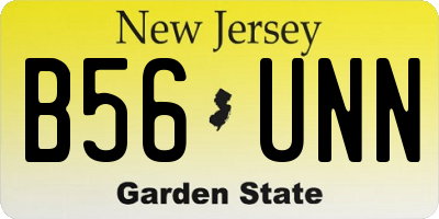 NJ license plate B56UNN