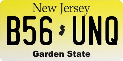 NJ license plate B56UNQ