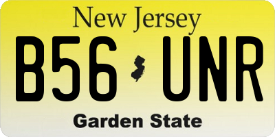 NJ license plate B56UNR