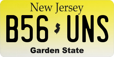 NJ license plate B56UNS