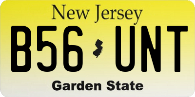 NJ license plate B56UNT