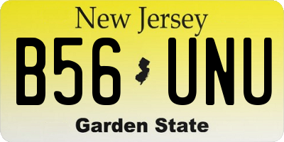 NJ license plate B56UNU
