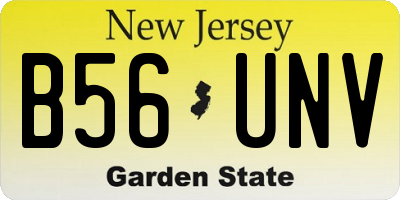 NJ license plate B56UNV