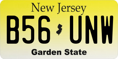 NJ license plate B56UNW
