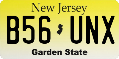 NJ license plate B56UNX