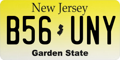 NJ license plate B56UNY