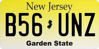 NJ license plate B56UNZ