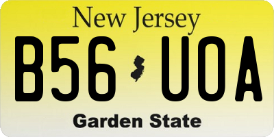 NJ license plate B56UOA