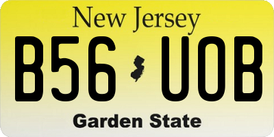 NJ license plate B56UOB