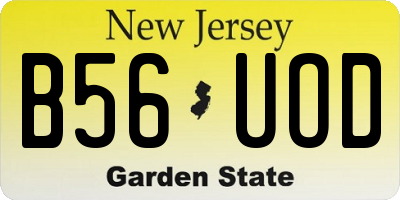 NJ license plate B56UOD