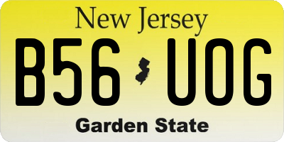NJ license plate B56UOG
