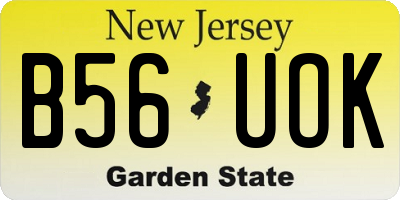 NJ license plate B56UOK