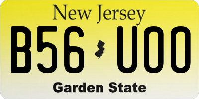 NJ license plate B56UOO