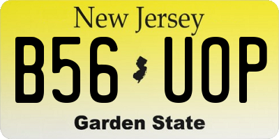 NJ license plate B56UOP
