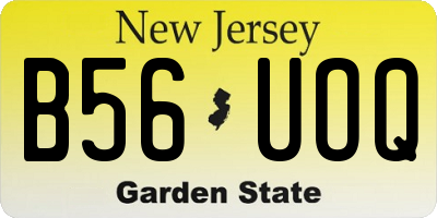 NJ license plate B56UOQ
