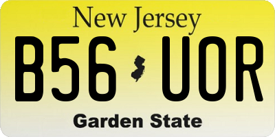 NJ license plate B56UOR