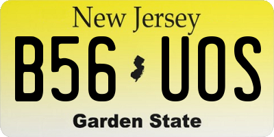 NJ license plate B56UOS