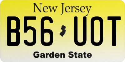 NJ license plate B56UOT