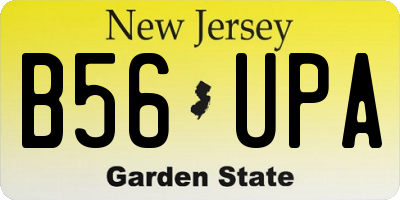 NJ license plate B56UPA