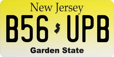 NJ license plate B56UPB