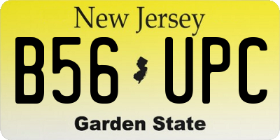 NJ license plate B56UPC