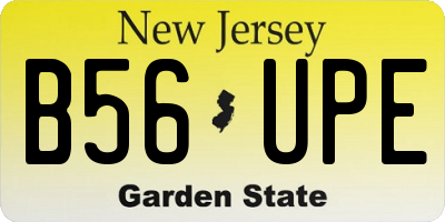 NJ license plate B56UPE