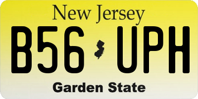 NJ license plate B56UPH