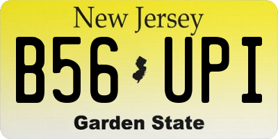NJ license plate B56UPI
