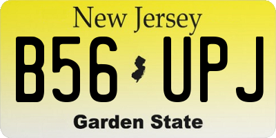 NJ license plate B56UPJ
