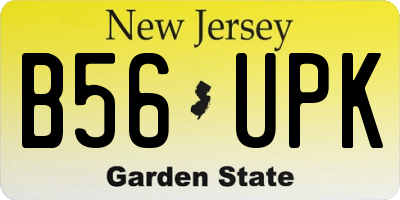 NJ license plate B56UPK