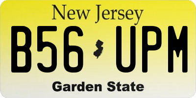 NJ license plate B56UPM