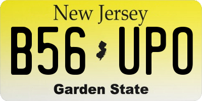 NJ license plate B56UPO