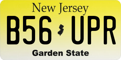 NJ license plate B56UPR
