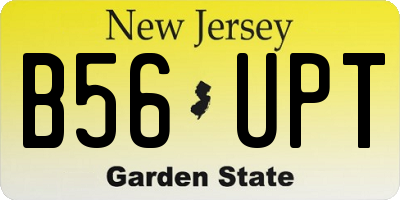 NJ license plate B56UPT