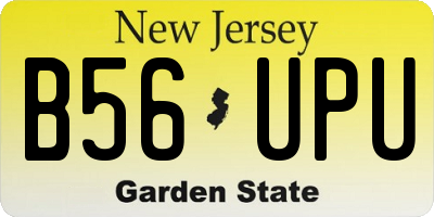 NJ license plate B56UPU