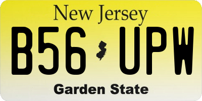 NJ license plate B56UPW