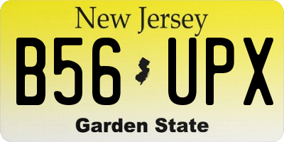 NJ license plate B56UPX