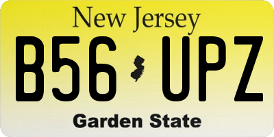 NJ license plate B56UPZ