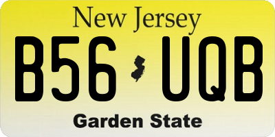 NJ license plate B56UQB