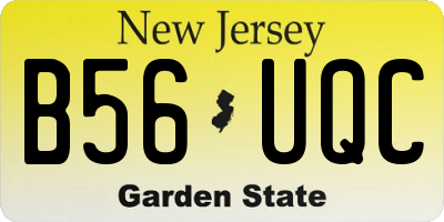 NJ license plate B56UQC