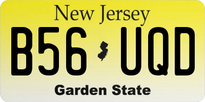 NJ license plate B56UQD
