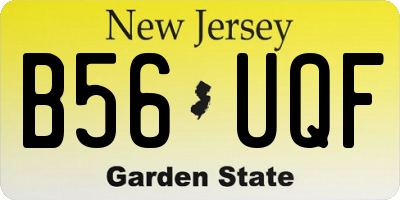 NJ license plate B56UQF